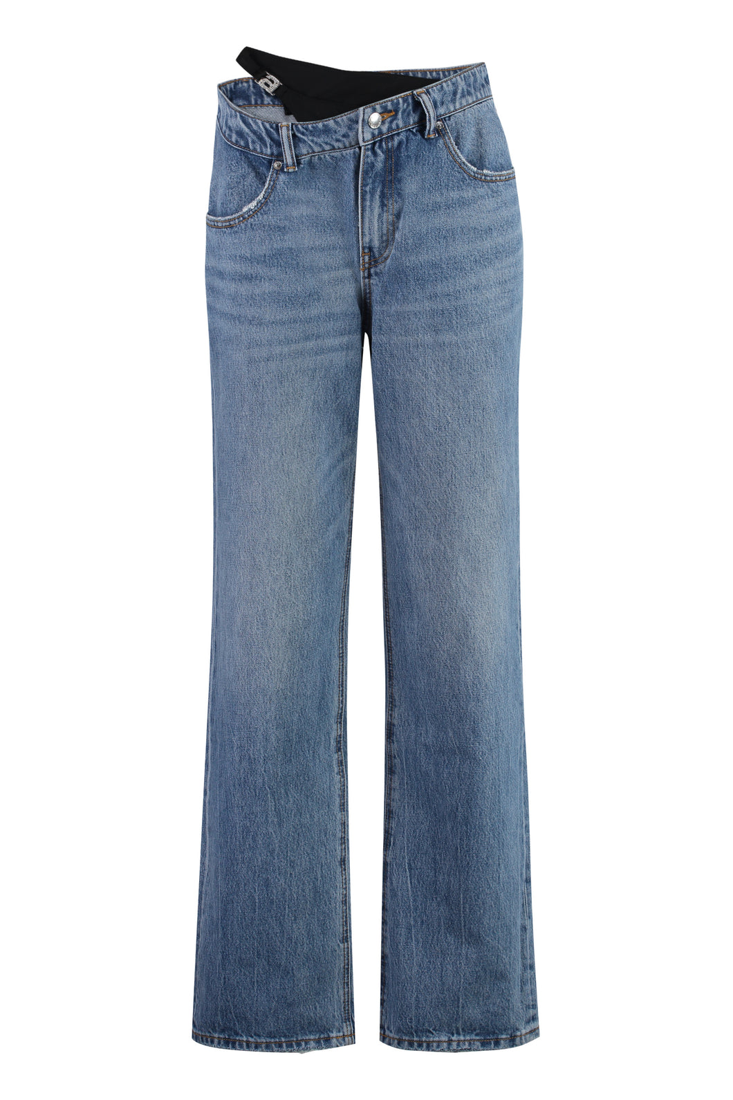 5-pocket straight-leg jeans