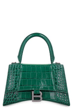 Load image into Gallery viewer, Hourglass crocodile print leather handbag
