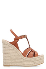 Load image into Gallery viewer, Leather wedge espadrilles
