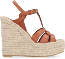 Load image into Gallery viewer, Leather wedge espadrilles
