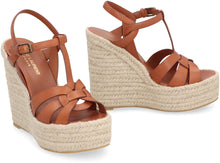 Load image into Gallery viewer, Leather wedge espadrilles
