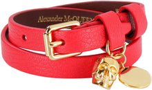 Load image into Gallery viewer, Skull charm leather double-wrap bracelet

