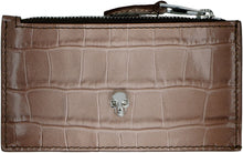 Load image into Gallery viewer, Skull croco-print leather card holder
