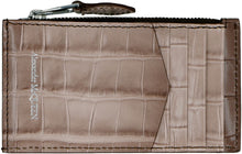 Load image into Gallery viewer, Skull croco-print leather card holder
