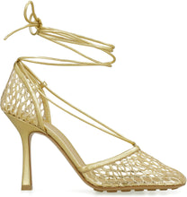 Load image into Gallery viewer, Stretch metallic leather and mesh sandals
