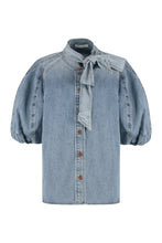 Load image into Gallery viewer, Lantern denim blouse
