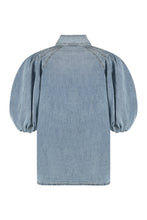 Load image into Gallery viewer, Lantern denim blouse
