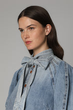 Load image into Gallery viewer, Lantern denim blouse
