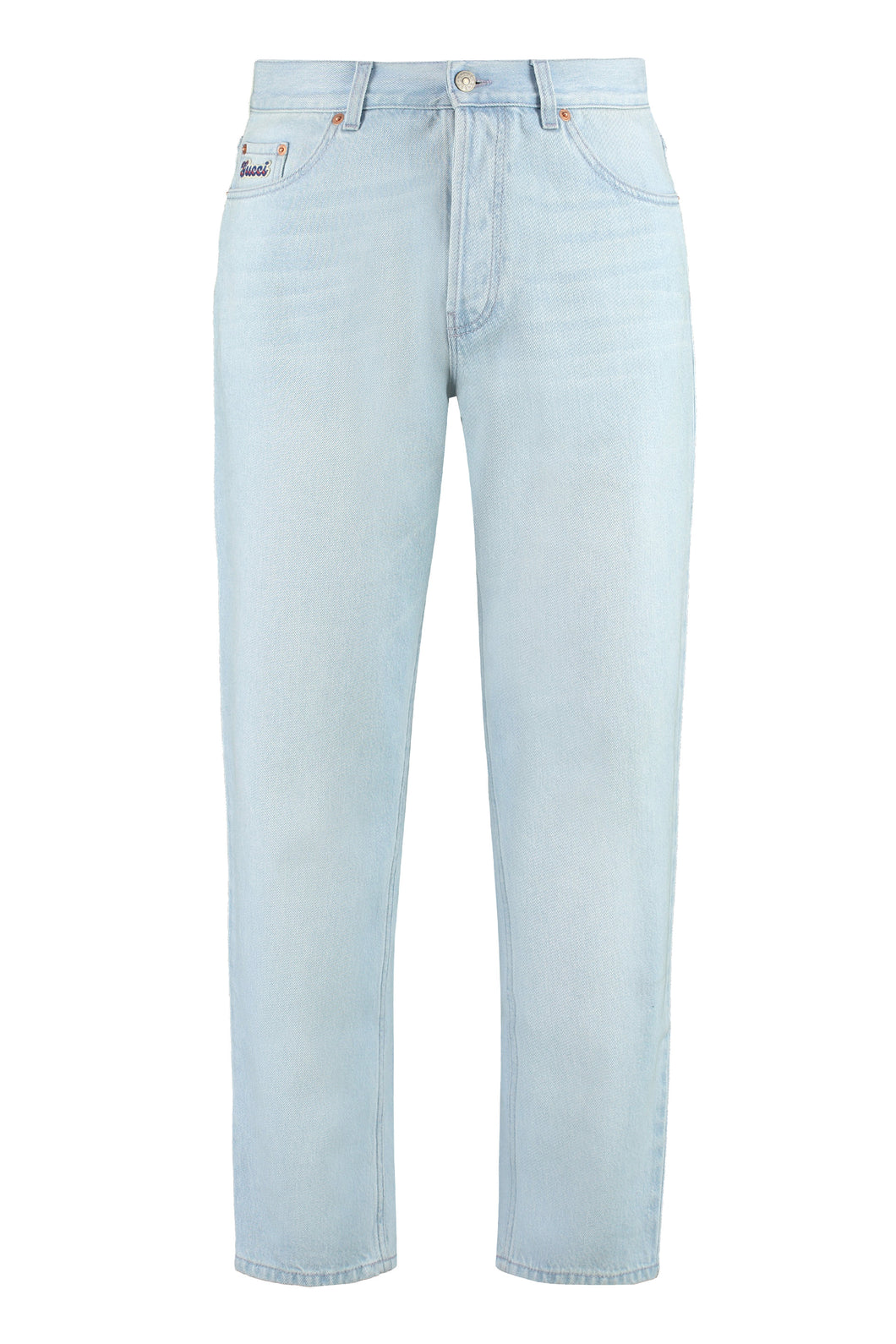 5-pocket straight-leg jeans