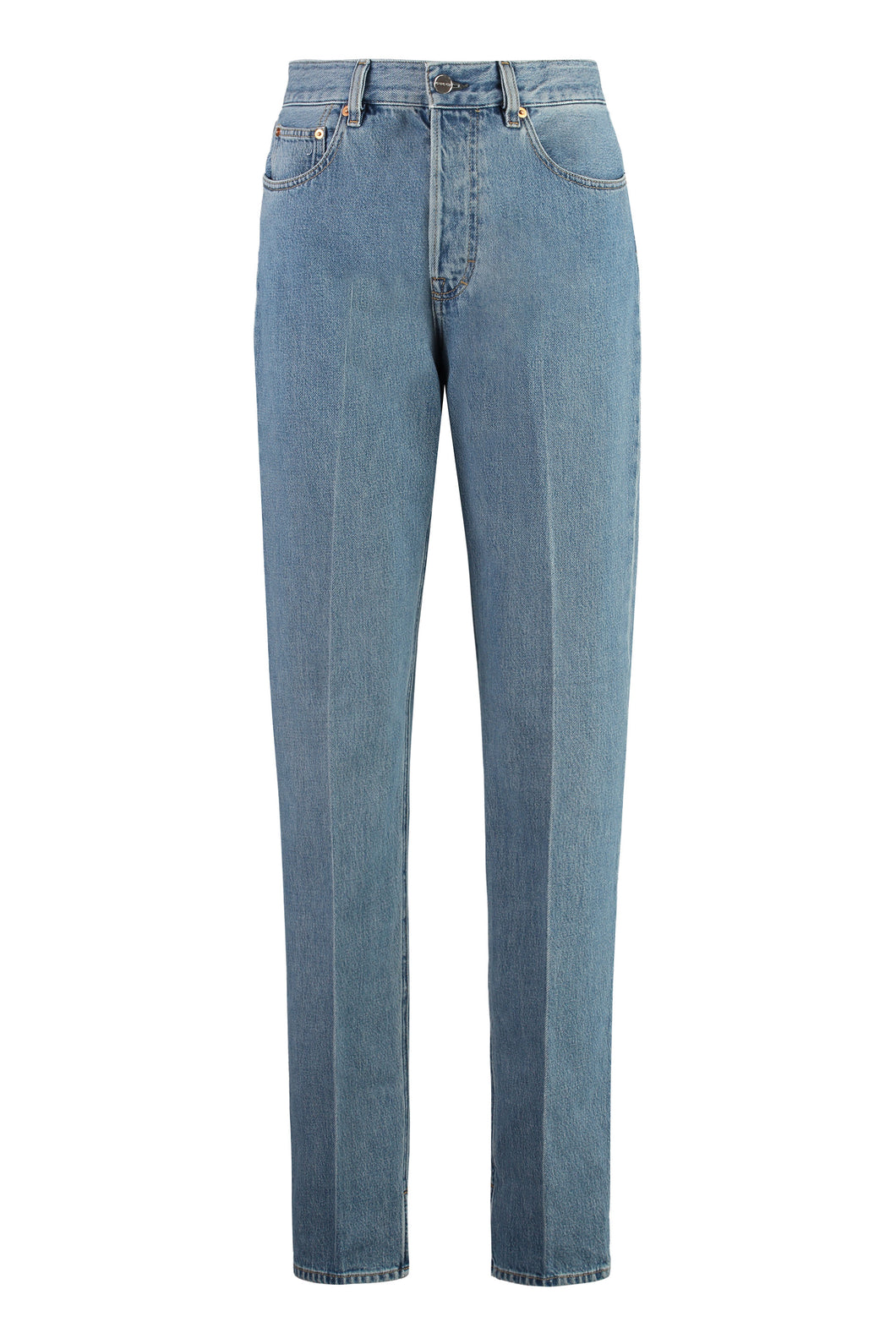 5-pocket straight-leg jeans