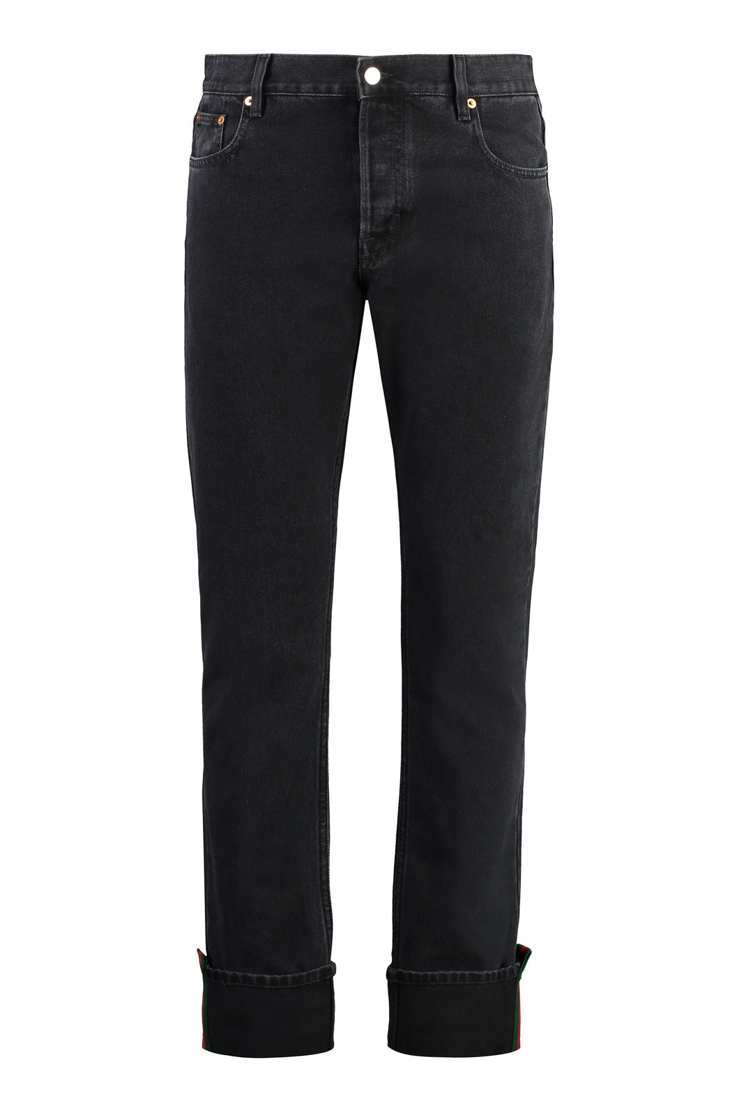 5-pocket straight-leg jeans