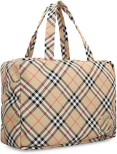 Load image into Gallery viewer, Check fabric travel bag
