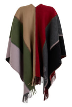 Load image into Gallery viewer, Multicolored poncho with fringes
