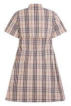 Load image into Gallery viewer, Tartan chemisier dress with drawstring

