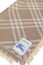 Load image into Gallery viewer, Scarf made of wool and silk with fringes
