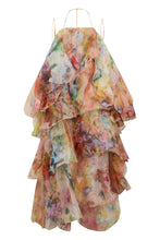 Load image into Gallery viewer, Midi dress with ruffle Luna Spliced
