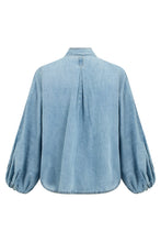 Load image into Gallery viewer, Denim shirt with bow
