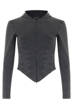 Load image into Gallery viewer, Cotton hoodie with zip and hood
