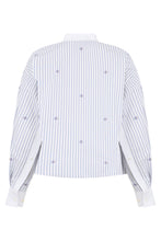 Load image into Gallery viewer, Cotton striped blouse with embroidery

