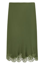 Load image into Gallery viewer, Satin dress made of silk with lace hem
