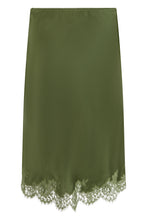Load image into Gallery viewer, Satin dress made of silk with lace hem
