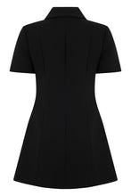 Load image into Gallery viewer, Dress in crêpe wool with logo button
