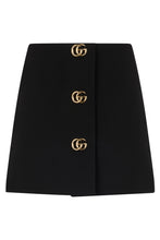 Load image into Gallery viewer, Wool crêpe skirt with decorative buttons
