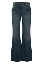 Load image into Gallery viewer, Denim pants made of cotton with clamp detail
