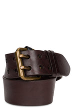 Load image into Gallery viewer, Leather belt with gold buckle
