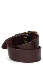 Load image into Gallery viewer, Leather belt with gold buckle
