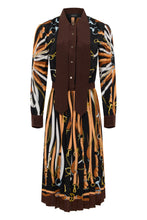 Load image into Gallery viewer, Printed silk chemisier dress
