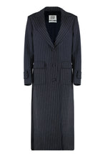 Load image into Gallery viewer, Long coat in chalk stripe pattern
