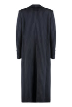 Load image into Gallery viewer, Long coat in chalk stripe pattern

