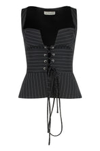 Load image into Gallery viewer, Top in pinstripe pattern
