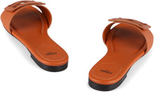 Load image into Gallery viewer, Leather slides with logo
