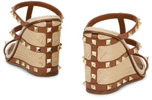 Load image into Gallery viewer, Wedge Sandal Rockstud In Calfskin With Cornely Embroidery
