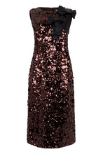 Load image into Gallery viewer, Midi Dress With Sequins and Bow
