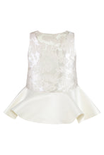 Load image into Gallery viewer, Satin top with peplum and cloque
