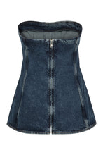 Load image into Gallery viewer, Top corset Lara in denim

