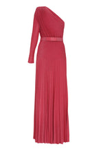 Load image into Gallery viewer, Pleated lurex-knit one-shoulder gown
