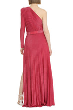 Load image into Gallery viewer, Pleated lurex-knit one-shoulder gown
