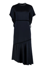 Load image into Gallery viewer, Midi dress in green satin

