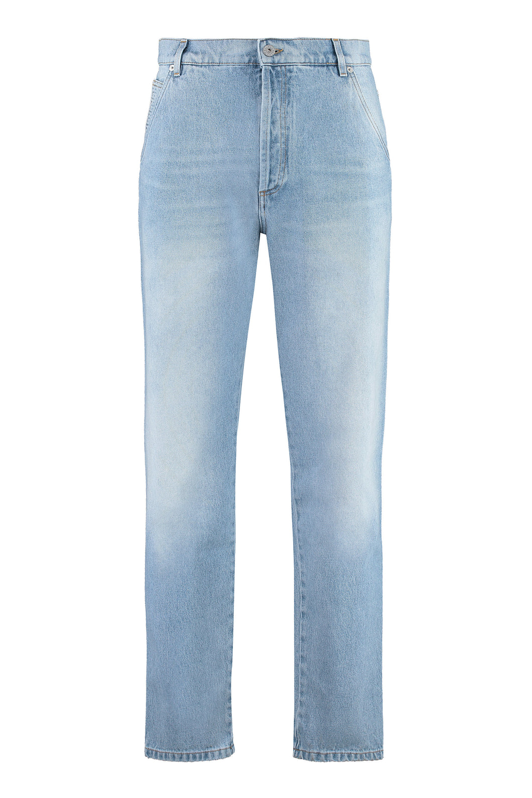 5-pocket straight-leg jeans