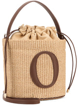 Load image into Gallery viewer, Zanzibar bucket hand-held in fabric and leather
