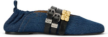 Load image into Gallery viewer, Sue Triple Ballerina in Blue Denim
