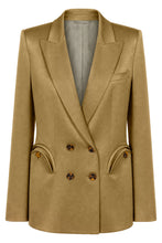 Load image into Gallery viewer, Double-breasted blazer in satin fabric

