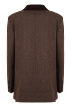 Load image into Gallery viewer, Double-breasted wool and silk jacket
