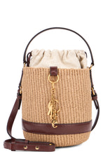 Load image into Gallery viewer, Woven bucket bag with charms
