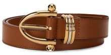Load image into Gallery viewer, Calf leather bracelet in leather and brass
