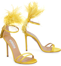 Load image into Gallery viewer, Concerto feathers detail satin sandals
